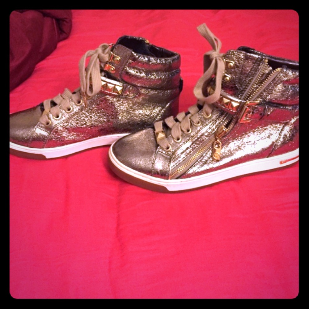 Gold Michael Kors hight top shoes